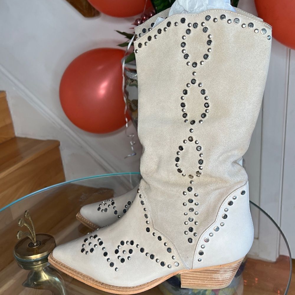 Free People Jaxon Studded Western Boots/ size 38.5 - Picture 4 of 8